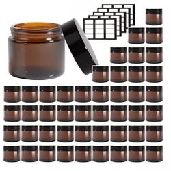 Glass Jar Containers & Lids, 46 pack 2oz Glass Jars, 2 oz Glass Containers