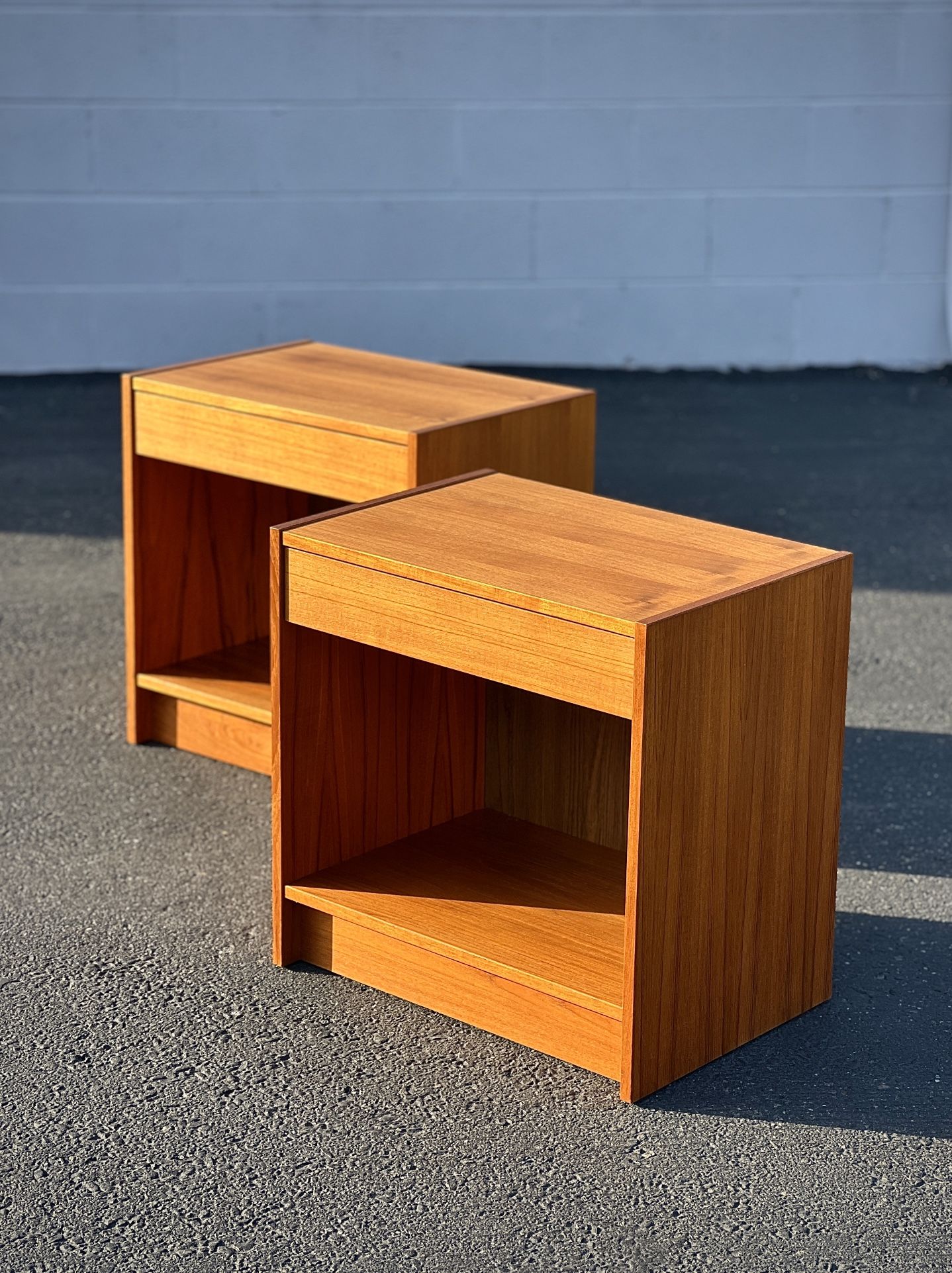 Danish Mid Century Modern Teak Nightstands