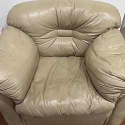Single Leather Couch Chair 