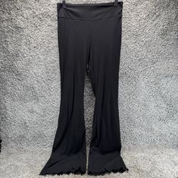 No Boundaries Women's Juniors Ribbed Flare Lettuce Hem Pants Size Medium