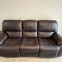 Ashley Automatic Power Reclining Leather Sofa