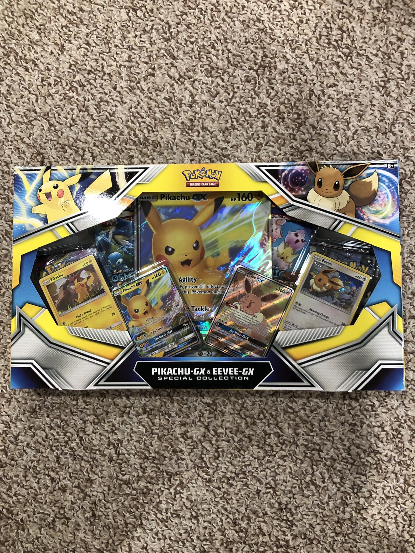 Pokemon card pikachu and eevee gx