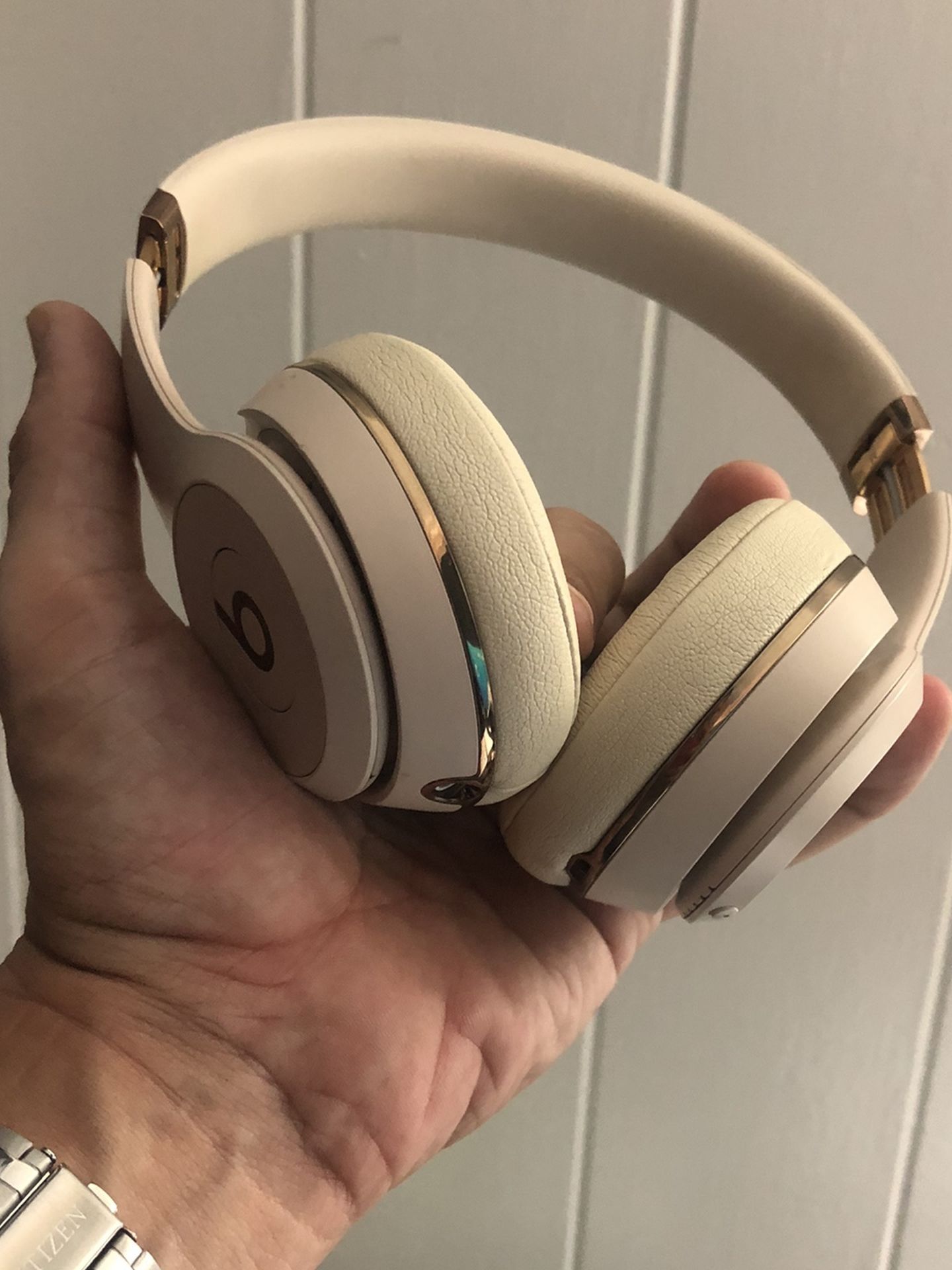 Gold Wireless Beats Headphones