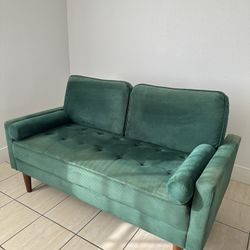 Green Velvet Loveseat Sofa