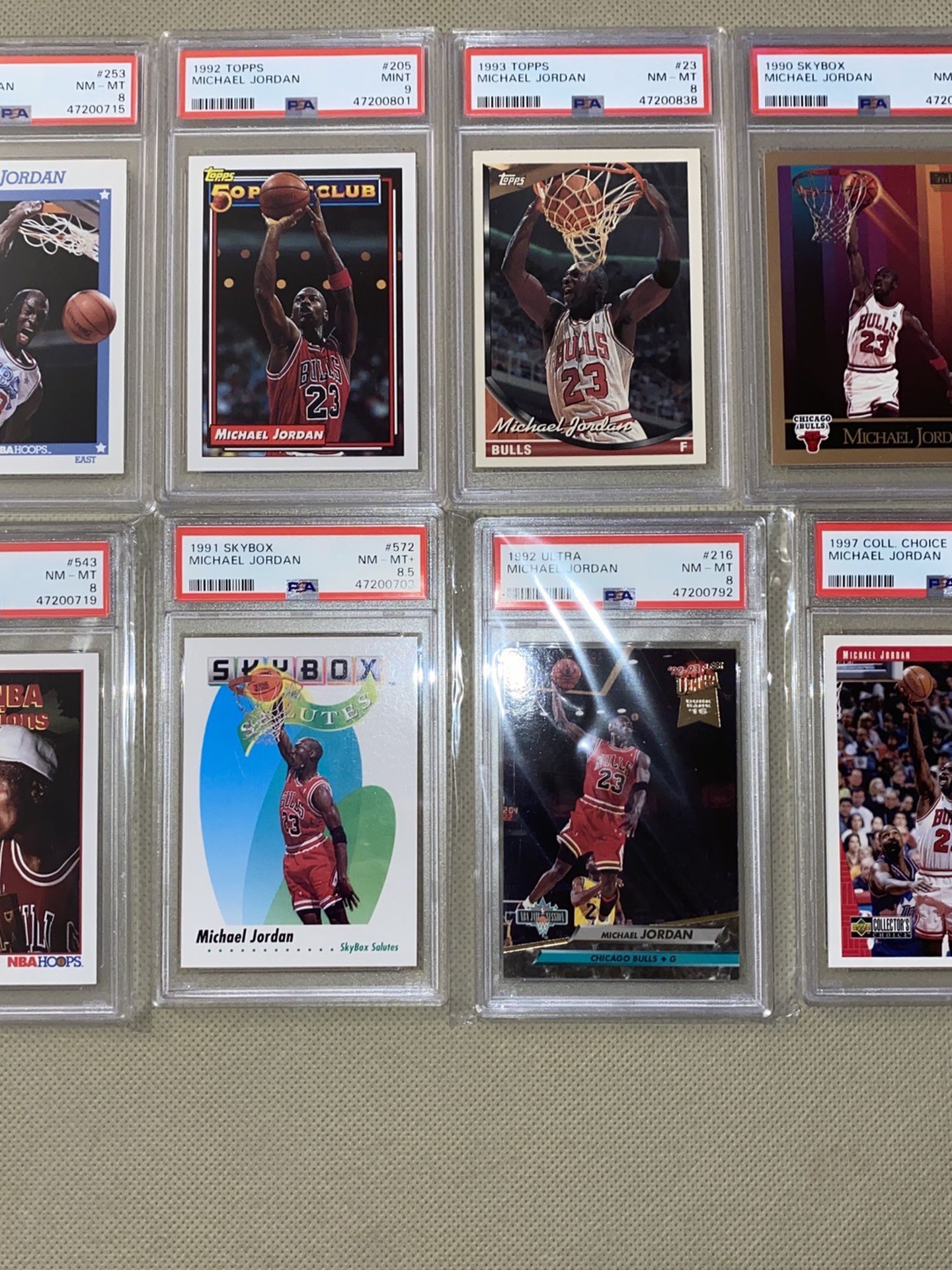 8 Michael Jordan PSA Graded Card Lot Bundle!