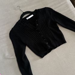 Zara Cropped Black Cardigan 