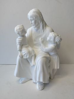 Lenox Jesus The Children's Blessing Bisque Statuette Figurine Bone China 1992