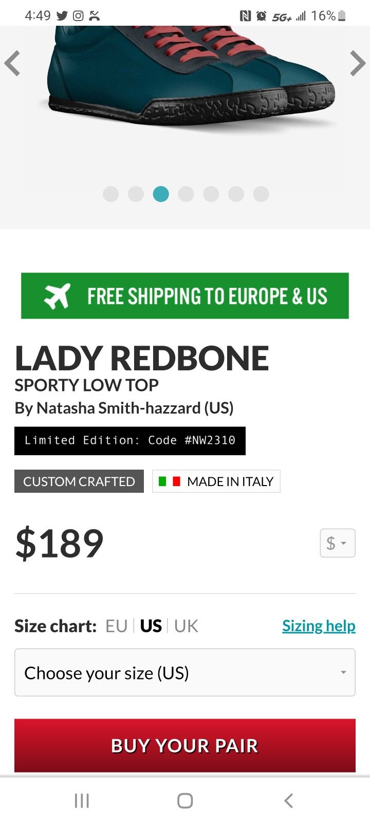 MENS LADY REDBONE SHOES