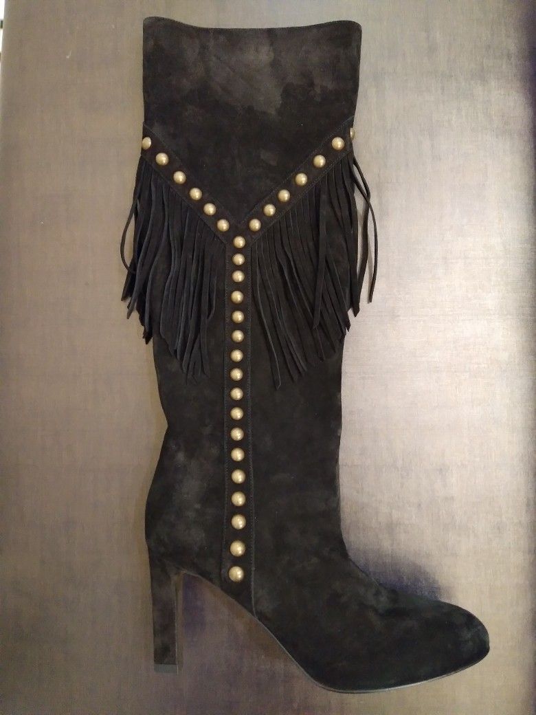 Saint Laurent Paris- Black Suede Boots Sz. 6/36.5