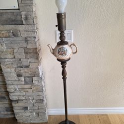 Antique Tea Kettle Floor Lamp. 