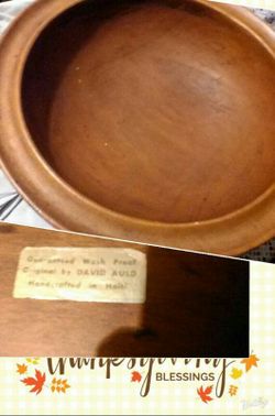 LARGE WOODEN VINTAGE SALAD BOWL