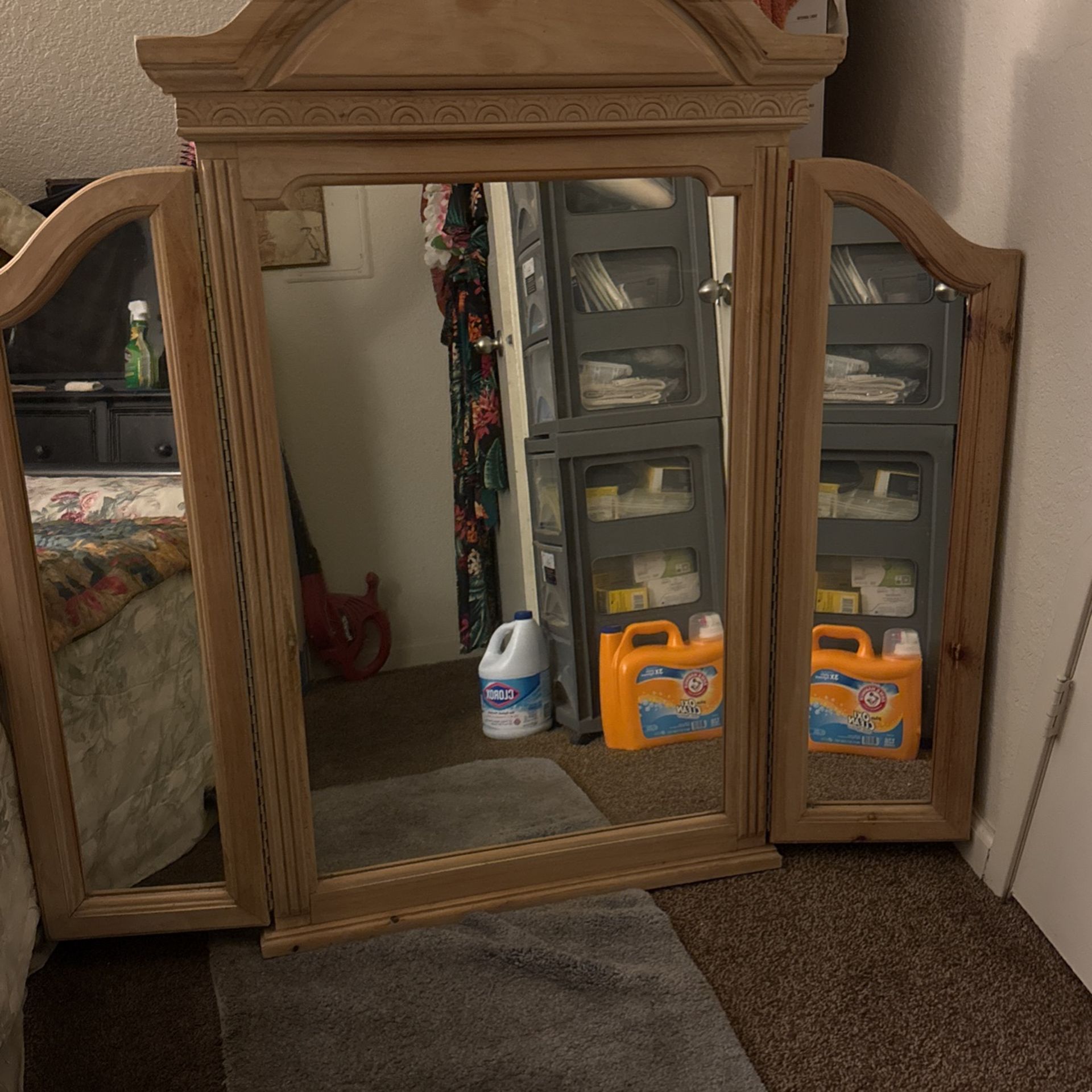 Nice, Natural Looking Mirror, Side, Mirrors, Folded In Words, Light Seal Coat On It, Asking Best Offer Give Me Offer