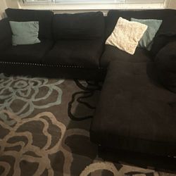 Black Couch With (Or Without) Ottoman 