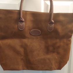 Large Brown Suede Tote Bag