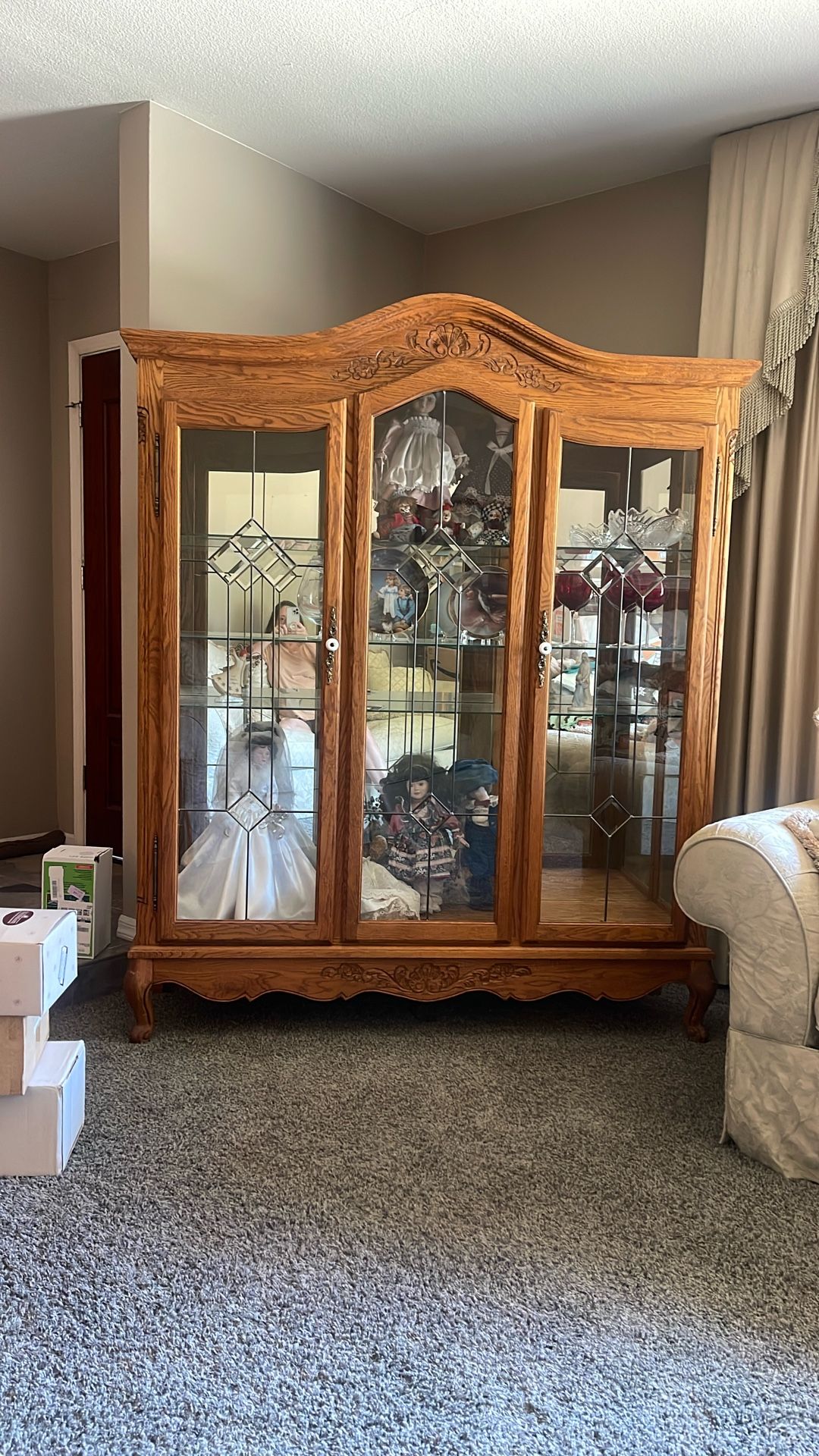 Oak & Glass Cabinet