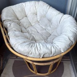 Papasan Chair with Cushion & Outdoor Mirror 