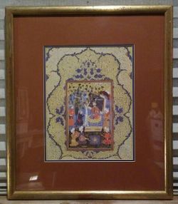 Framed Illuminated Manuscript - Indian