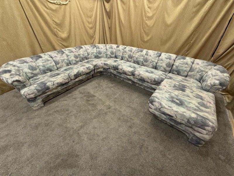 Delivery available curved 4 piece serpentine sectional couch sofa chaise vintage 70's post modern ny