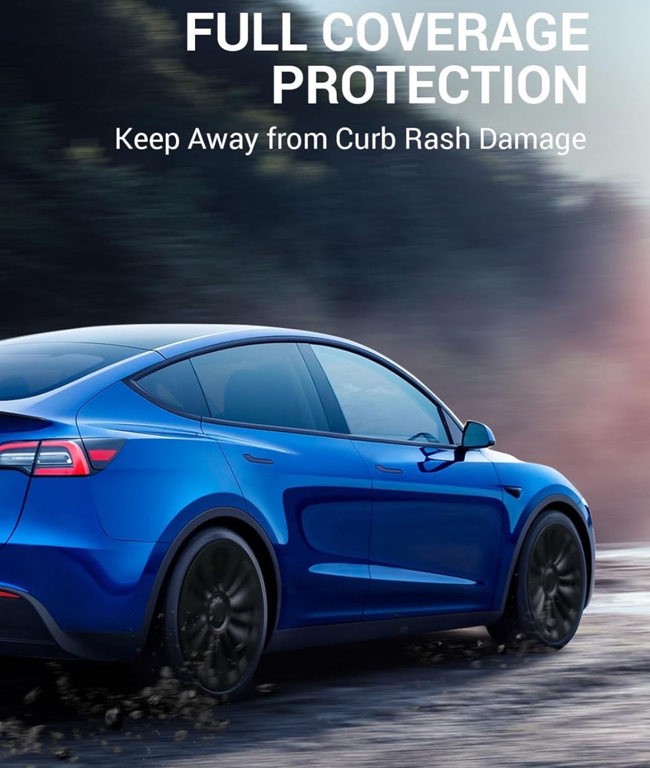 Tesla Model Y Wheel Covers 19 Inch Hubcaps Wheel Hub Caps Rim Protector Replacement Matte Black OEM Model Y Exterior Accessories 2020-2024 Set of 4 B