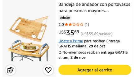 Medical King Bamboo Walker Tray Table with 2 Cup Holders Folding 21x16 Inch