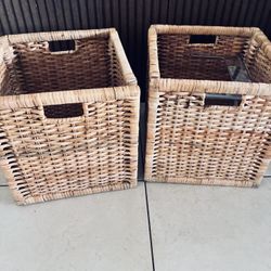 2 Brand New IKEA Woven Wicker Baskets 