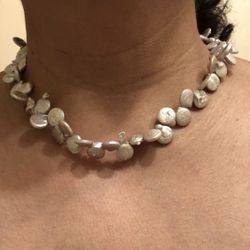 Grey color coin pearls 16’necklace