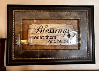 Large print blessings count them one by one approximately 42” x 28” excellent like new condition
