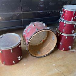 Vintage MIJ Crown Drum Set Kit Drums Drumset Project “AS IS”