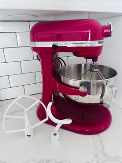 KitchenAid Professional 5qt Stand Mixer - Red - KV25GOX: 10 Speeds, 525W, Metal, Safety Lock, Dishwasher-Safe Parts