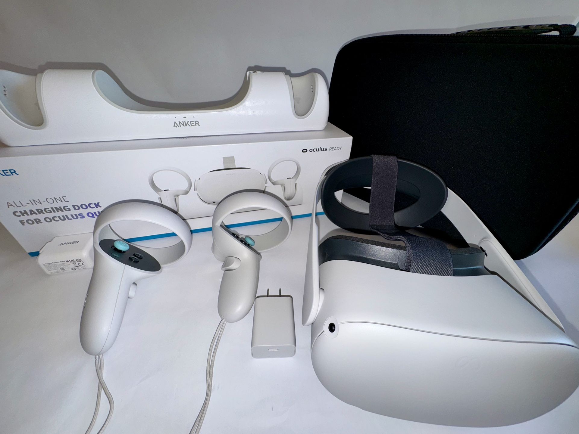 Oculus Quest 2 with Anker Charging Dock Meta VR with Carrying Case