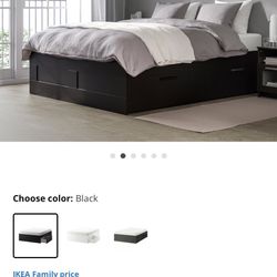 Bed frame with storage, King