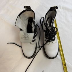 Dr. Martens White Boot Black Laces