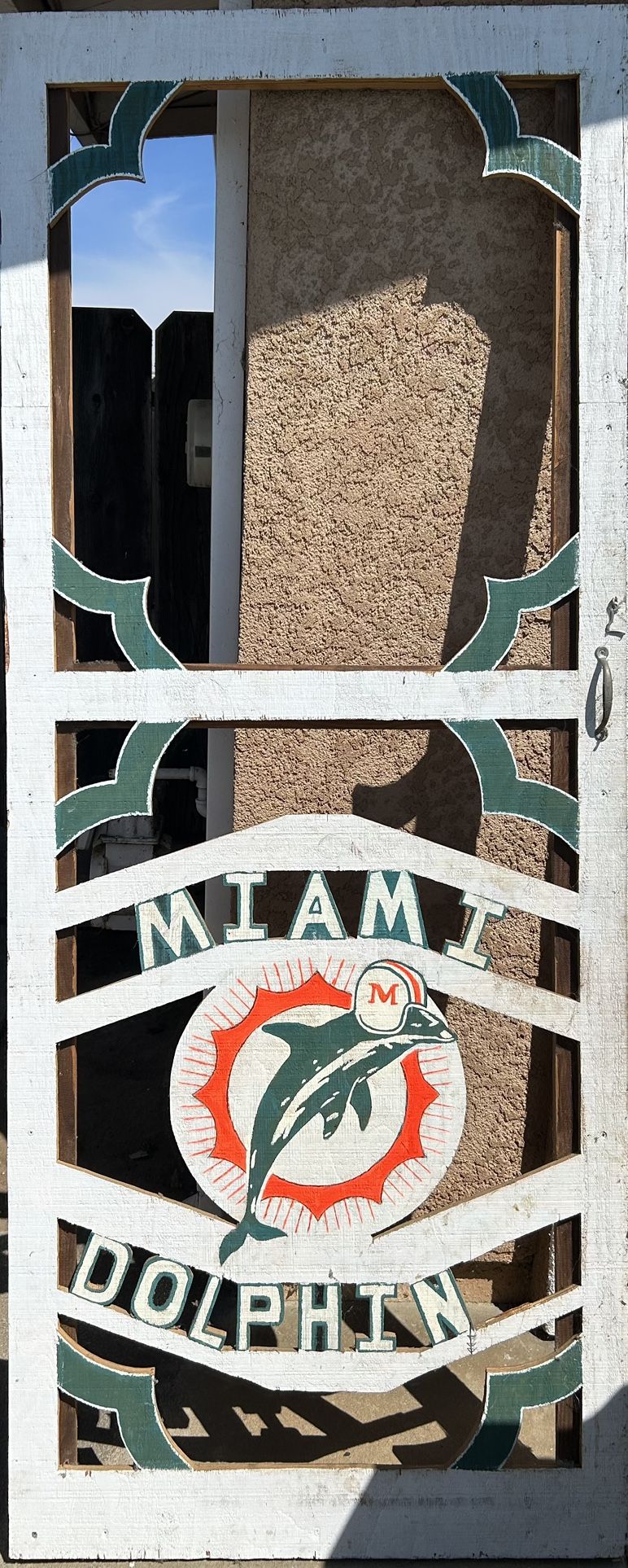 Miami Dolphin Wood Screen Door / One Of A Kind 1980