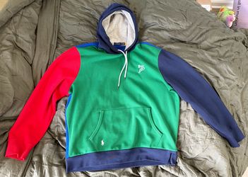Polo Ralph Lauren Colorblock Hoodie - Multi-Color (Green/Blue/Red) - Men's XL