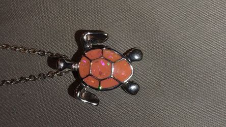 Sea Turtle Opal Pendant Necklace