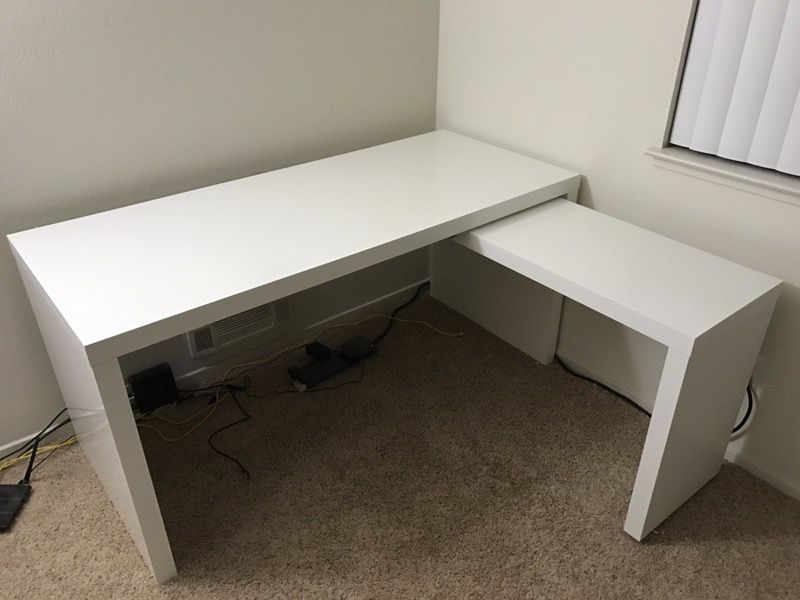 IKEA MALM Desk with pull-out panel, white