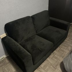 Black Suede Couch/Futon