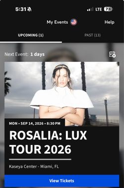 La RosalÃa ticket concert concierto