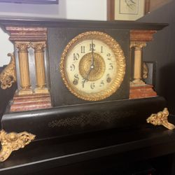 Antique Ingraham Black Mantel Clock