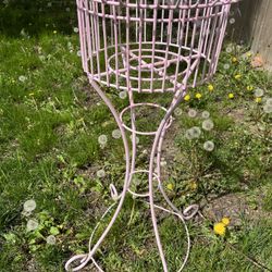 elegant pink plant stand 