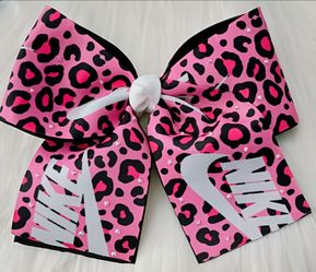 Pink Nike Cheer bow style hair bow