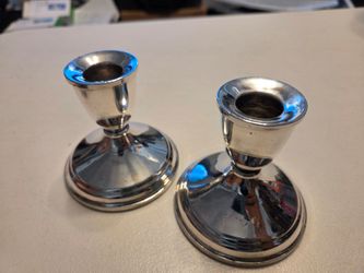 Sterling silver candles holder pair