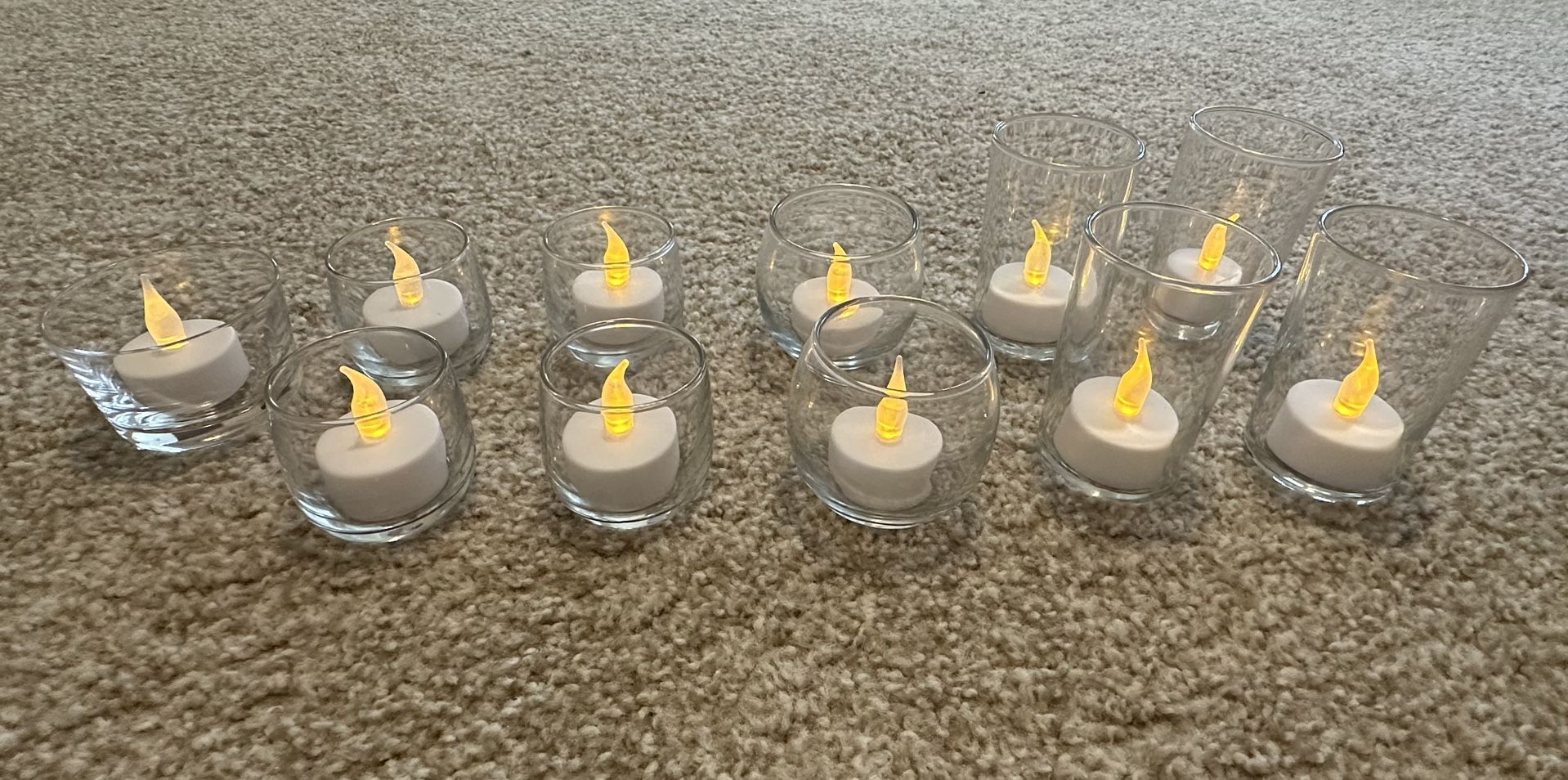 Tea, lights, and vanilla candles