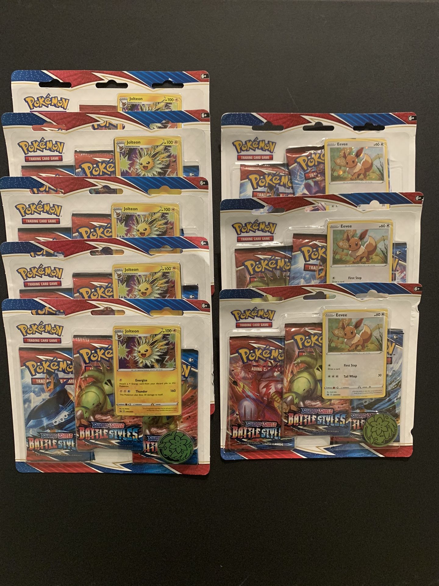 Pokémon TCG Sword & Shield Battle Styles 3 Booster Pack Hanger Jolteon & Eevee Exclusive Brand New Factory Sealed