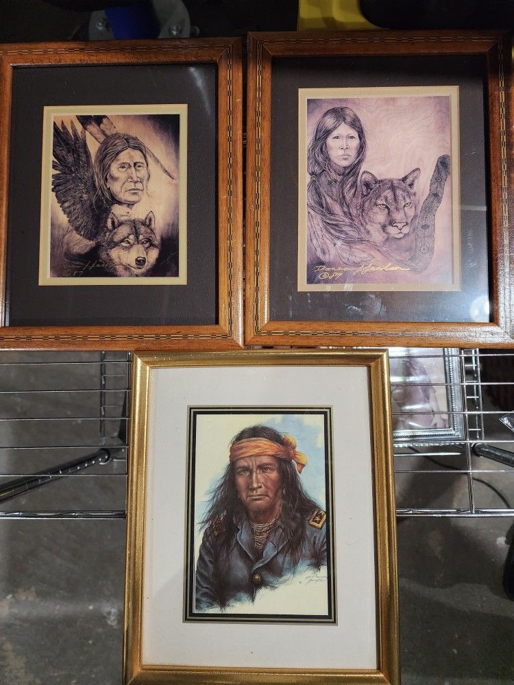 Antique Native American Paintings From The 80s.