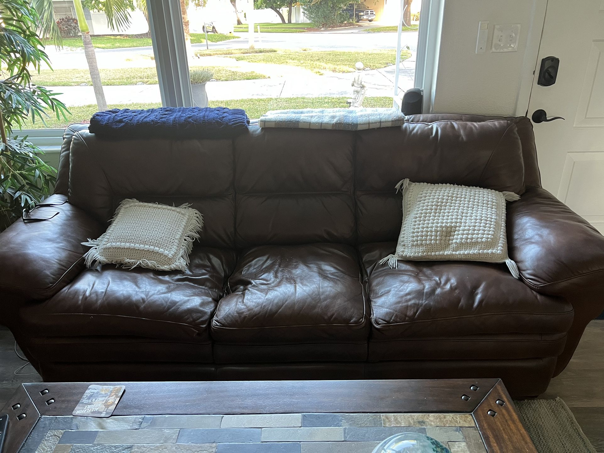 Brown Leather Couch