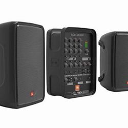 JBL Professional EON208P Portable All-in-One Dual Speaker, 2-way PA Systemwith AKG Vocal Microphone