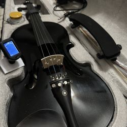 4/4 Electric Acoustic Violin with New Bow, Digital Tuner, Shoulder Rest, Extra Strings $160 Firm