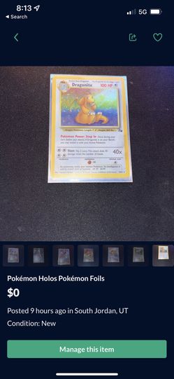Fossil Holo Dragonite