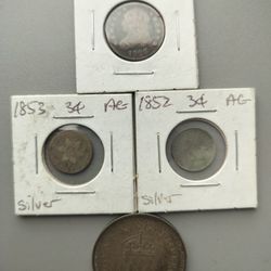 Lot of 4 antique Silver Coins